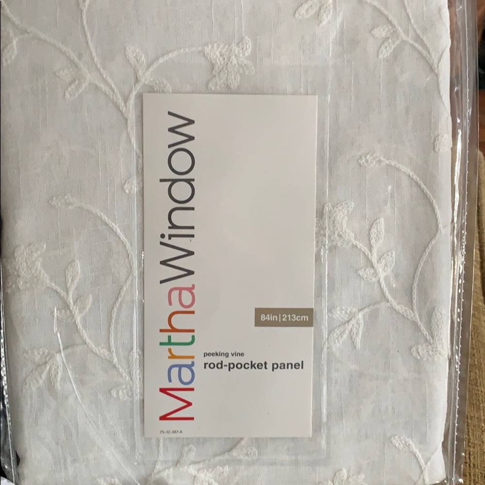 Martha Stewart embroidered rod pocket sheer panel